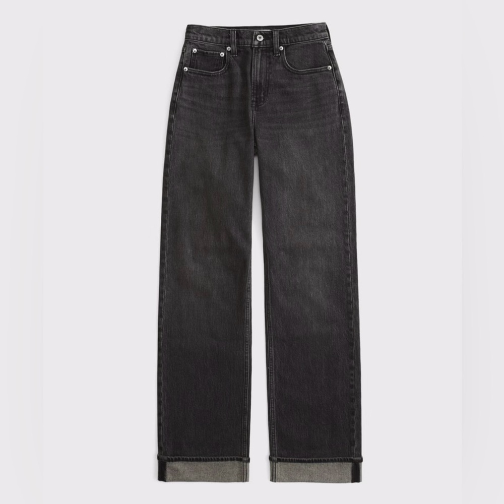 Abercrombie & Fitch Curve Love 90’s Denim Jean in light Black